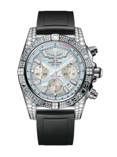 Chronomat 44 White Gold Diamondworks / Gray Pearl Diamond / Rubber