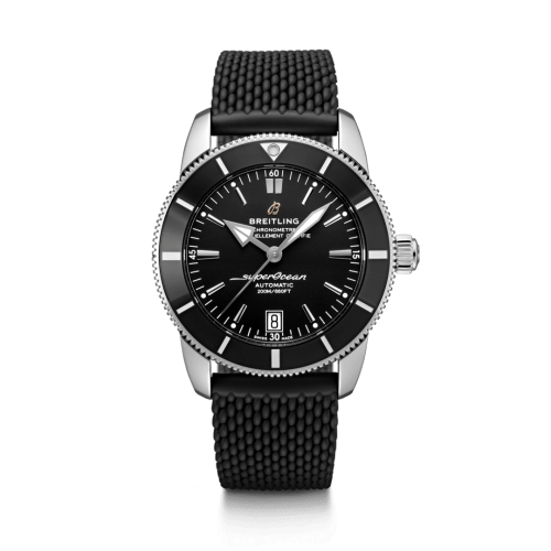 Superocean Heritage II 42 Stainless Steel / Black / Black / Rubber / Folding