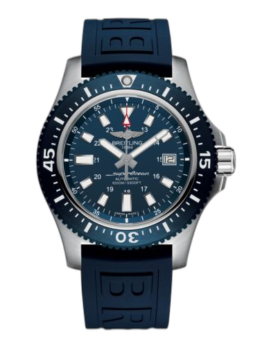 Superocean 44 Special Stainless Steel / Marine Blue / Rubber