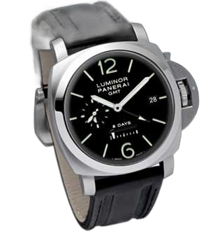Luminor 1950 44 8 Days GMT Stainless Steel / Black