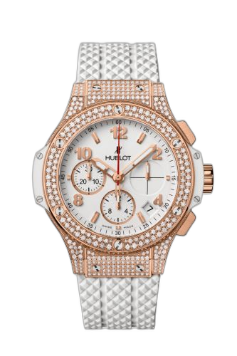 Big Bang Original 41 Red Gold - Pavé / White / Rubber