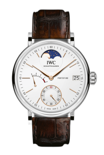 Portofino Hand-Wound Eight Days Moonphase Stainless Steel / Silver