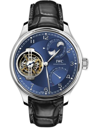 Portugieser Constant-Force Tourbillon Double Moon Platinum / Blue