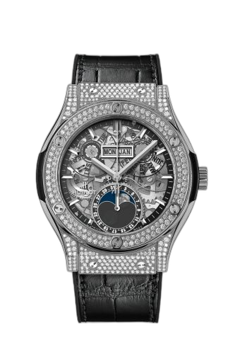 Classic Fusion Aerofusion Moonphase Titanium - Pavé / Alligator