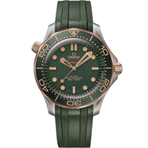 Seamaster Diver 300M Master Co-Axial 42 Titanium - Bronze Gold / Green / Rubber