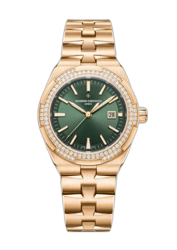 Overseas Automatic 35 Pink Gold - Diamond / Green / Bracelet