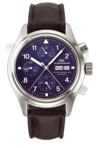 Pilot's Watch Doppelchronograph Platinum / Blue / English / Strap