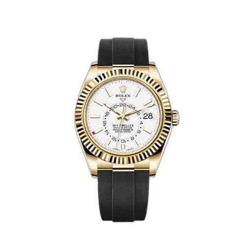 Sky-Dweller Yellow Gold / White / Oysterflex