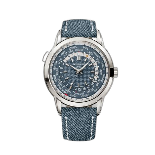 World Time Date 5330 White Gold / Blue