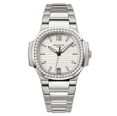 Nautilus 7018 'Silvery White' Stainless Steel / White