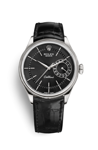 Cellini Date White Gold / Black / Alligator Black