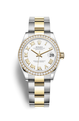 Datejust 31 Stainless Steel / Yellow Gold / Diamond / White - Roman / Oyster