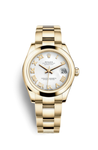 Datejust 31 Yellow Gold Domed / Oyster / White Roman