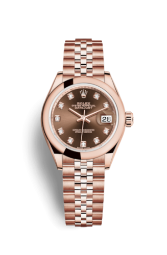 Lady-Datejust 28 Everose Domed / Jubilee / Chocolate Diamond