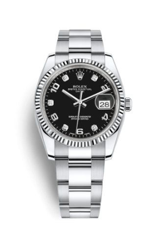 Oyster Perpetual Date 34 Stainless Steel Fluted / Oyster / Black Arabic