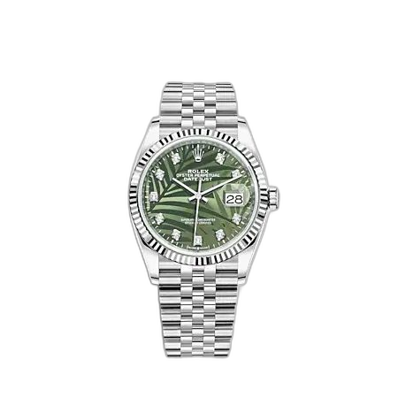Datejust 36 Stainless Steel - Fluted / Green - Palm - Diamond / Jubilee
