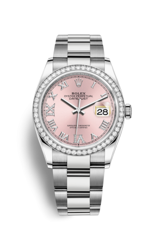 Datejust 36 Stainless Steel / Diamond / Pink Roman-Diamonds / Oyster