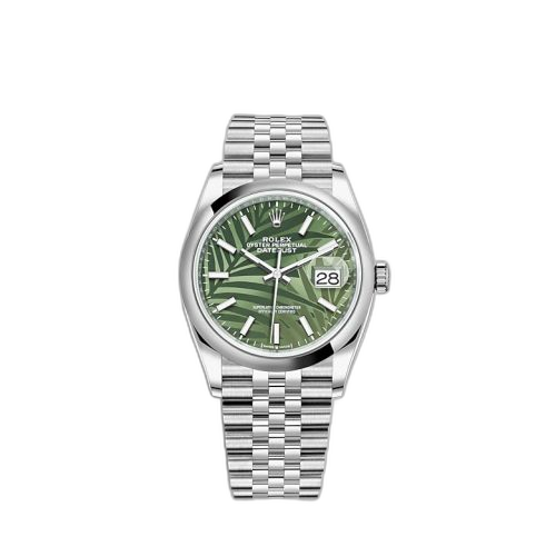 Datejust 36 Stainless Steel / Domed / Green Palm / Jubilee