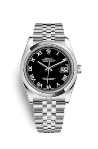 Datejust 36 Stainless Steel Domed / Jubilee / Black Roman