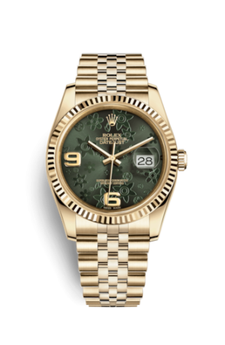 Datejust 36 Yellow Gold Fluted / Jubilee / Green Floral
