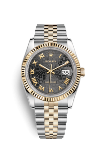 Datejust 36 Rolesor Yellow Fluted / Jubilee / Black Computer Roman