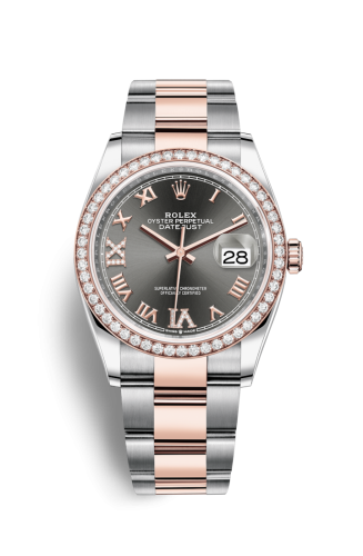 Datejust 36 Stainless Steel / Everose / Diamond / Slate Roman Diamond / Oyster