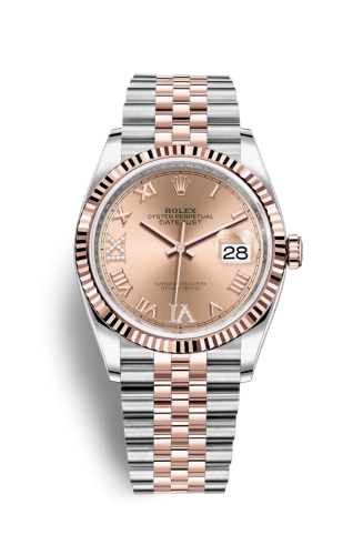 Datejust 36 Stainless Steel / Everose / Fluted / Rose Roman Diamond / Jubilee