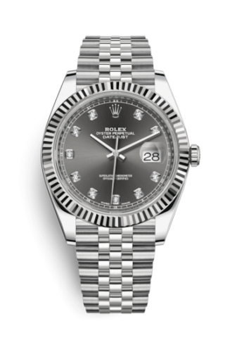 Datejust 41 Stainless Steel Fluted / Jubilee / Dark Rhodium - Diamond
