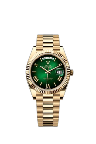 Day-Date 40 Yellow Gold - Fluted / Green - Ombré