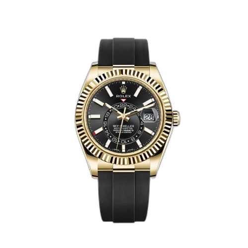 Sky-Dweller Yellow Gold / Black / Oysterflex