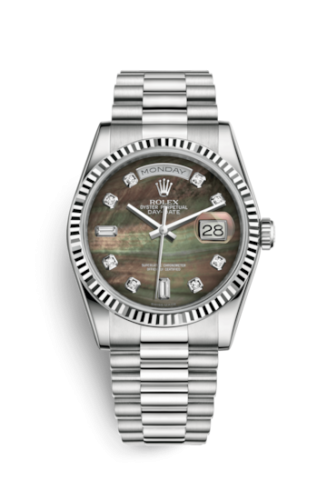 Day-Date 36 White Gold Fluted / President / Black MOP