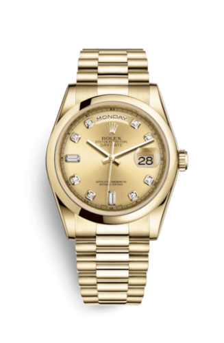 Day-Date 36 Yellow Gold Domed / President / Champagne Diamond