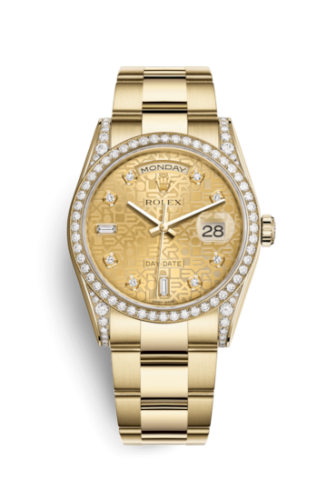 Day-Date 36 Yellow Gold Diamonds / Oyster / Champagne Computer