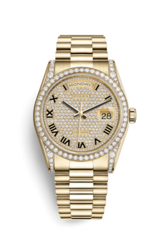 Day-Date 36 Yellow Gold Diamonds / President / Paved Roman