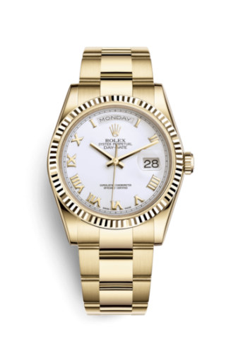 Day-Date 36 Yellow Gold / Oyster / White Roman