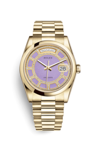 Day-Date 36 Yellow Gold Domed / President / Lavender Carousel