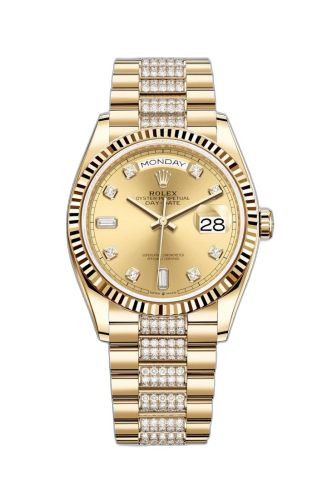 Day-Date 36 Yellow Gold / Fluted / Champagne-Diamond / President-Diamond
