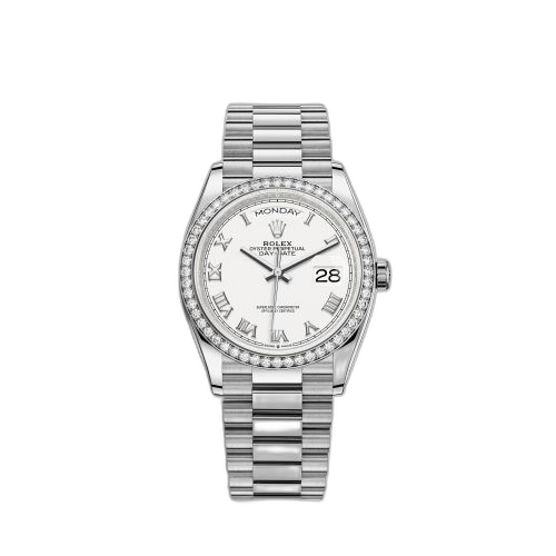 Day-Date 36 White Gold Diamond / White - Roman / President