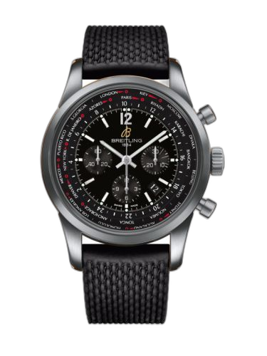 Transocean Chronograph Unitime Pilot Stainless Steel / Black / Rubber