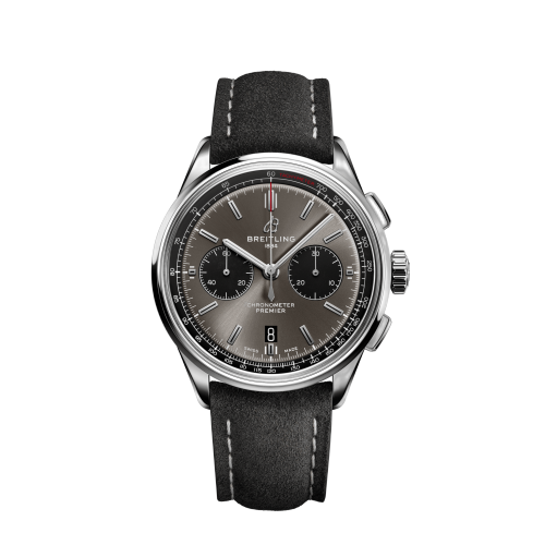 Premier B01 Chronograph 42 Stainless Steel / Anthracite / Nubuck / Folding