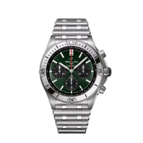 Chronomat B01 42 Stainless Steel / Green / Rouleaux