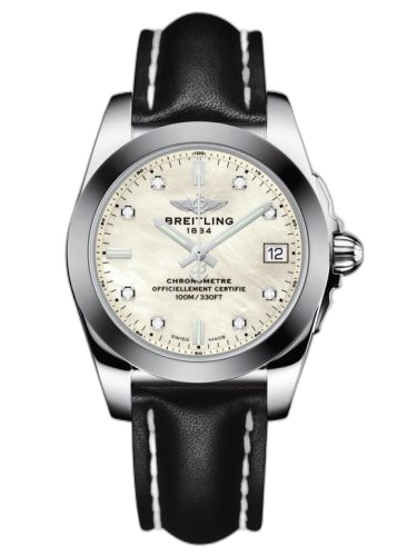 Galactic 36 Stainless Steel / SleekT / Pearl Diamond / Calf