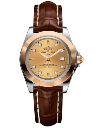 Galactic 32 Sleek Edition Stainless Steel / Rose Gold / Golden Sun Diamond / Croco
