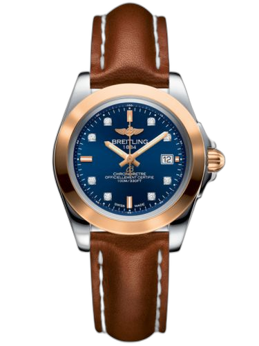 Galactic 32 Sleek Edition Stainless Steel / Rose Gold / Horizon Blue Diamond / Calf