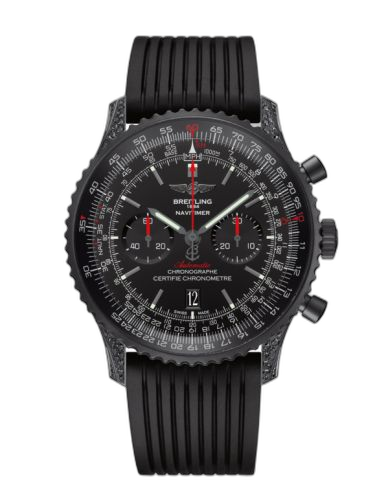 Navitimer 01 46 Blacksteel Diamondworks / Black / Rubber