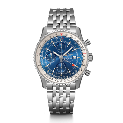 Navitimer World Stainless Steel / Blue / Bracelet