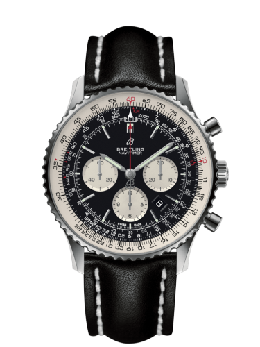 Navitimer 1 B01 Chronograph 46 Stainless Steel / Black / Calf / Folding