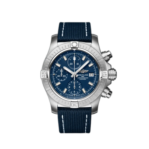 Avenger Chronograph 43 Stainless Steel / Blue / Military / Pin