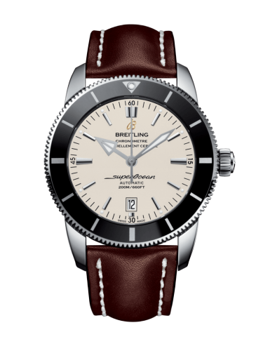 Superocean Heritage II 46 Stainless Steel / Black / Silver / Calf / Folding