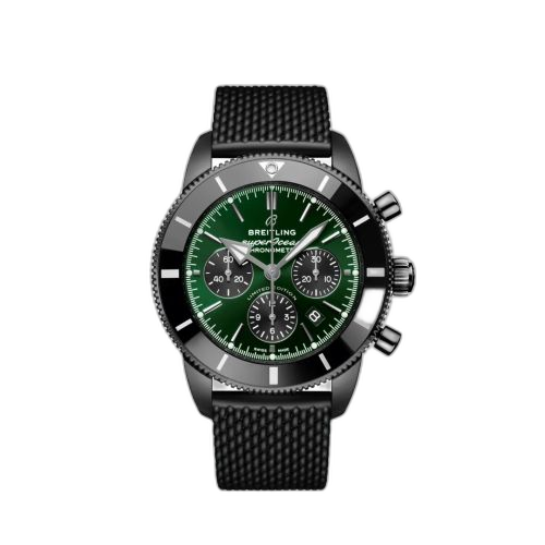 Superocean Heritage II B01 Chronograph 44 Blacksteel / Green